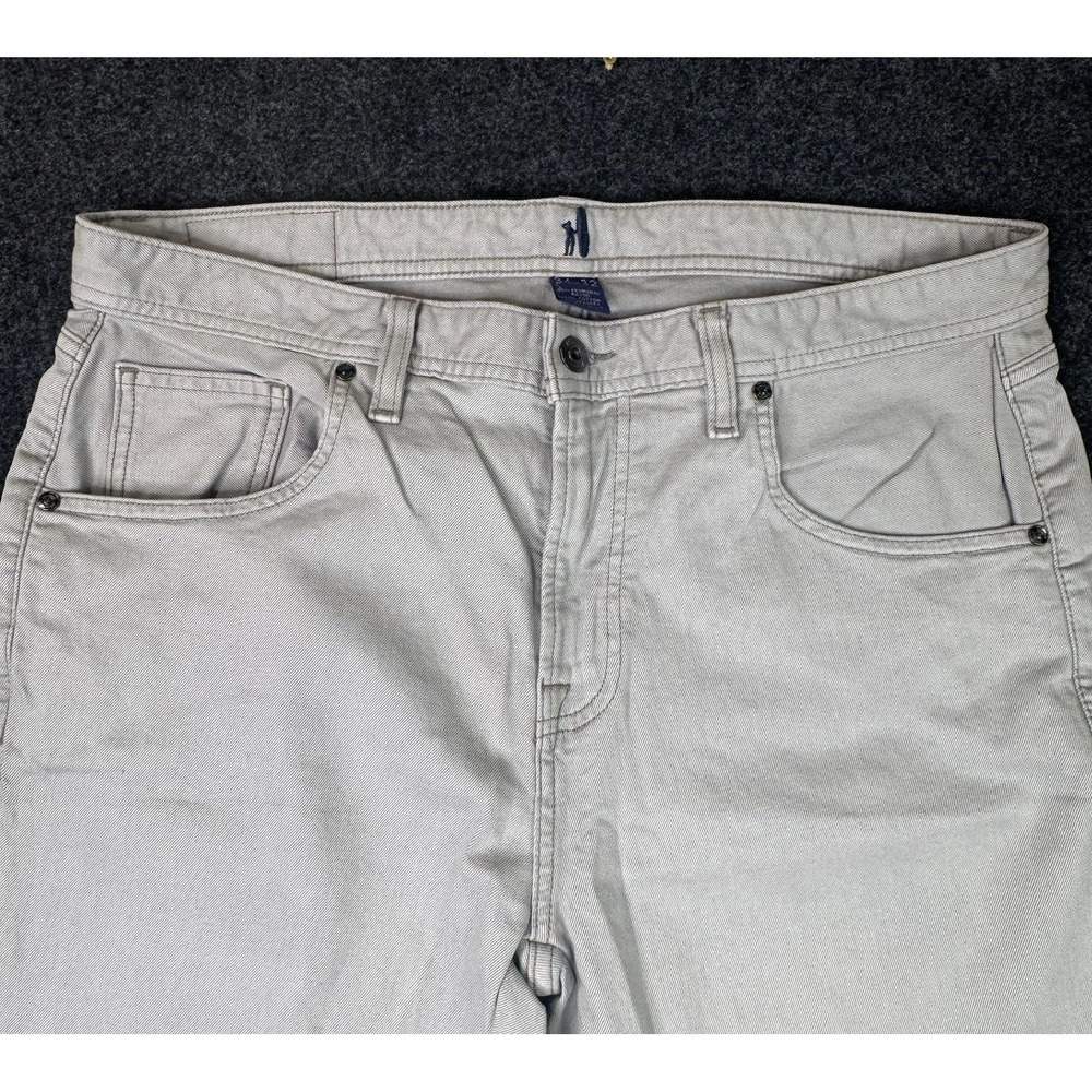 johnnie-O Mens Pants 34x32 Nickel Gray Stretch 5 Pocket Straight Casual